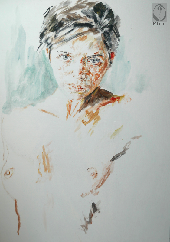oil on paper - olio su carta di Piro